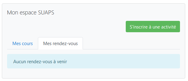 Vue sur interface s'inscrire